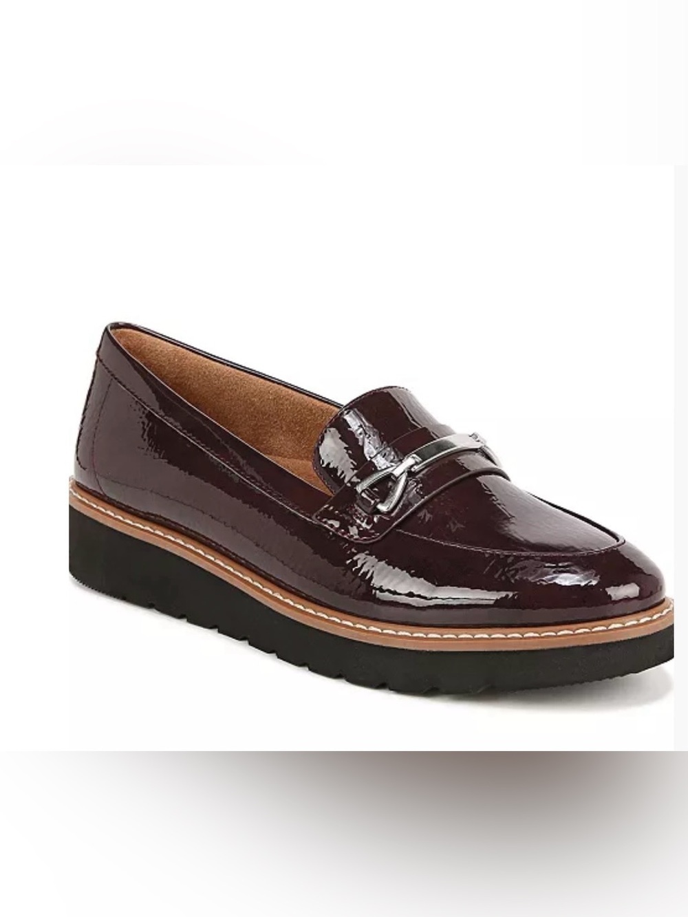 Naturalizer classic Women's Patent Plum Loafer with Silver Bit